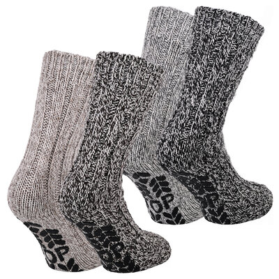 Dicke Norwegersocken Wolle ABS antirutsch