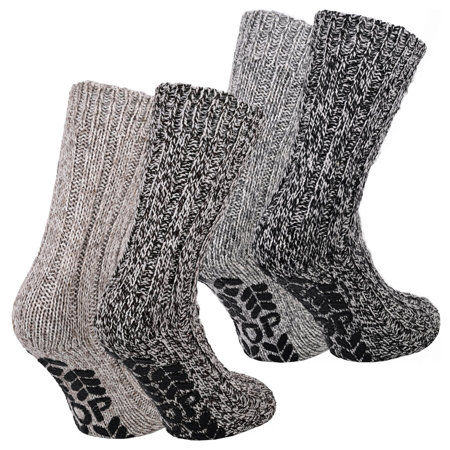 Dicke Norwegersocken Wolle ABS antirutsch