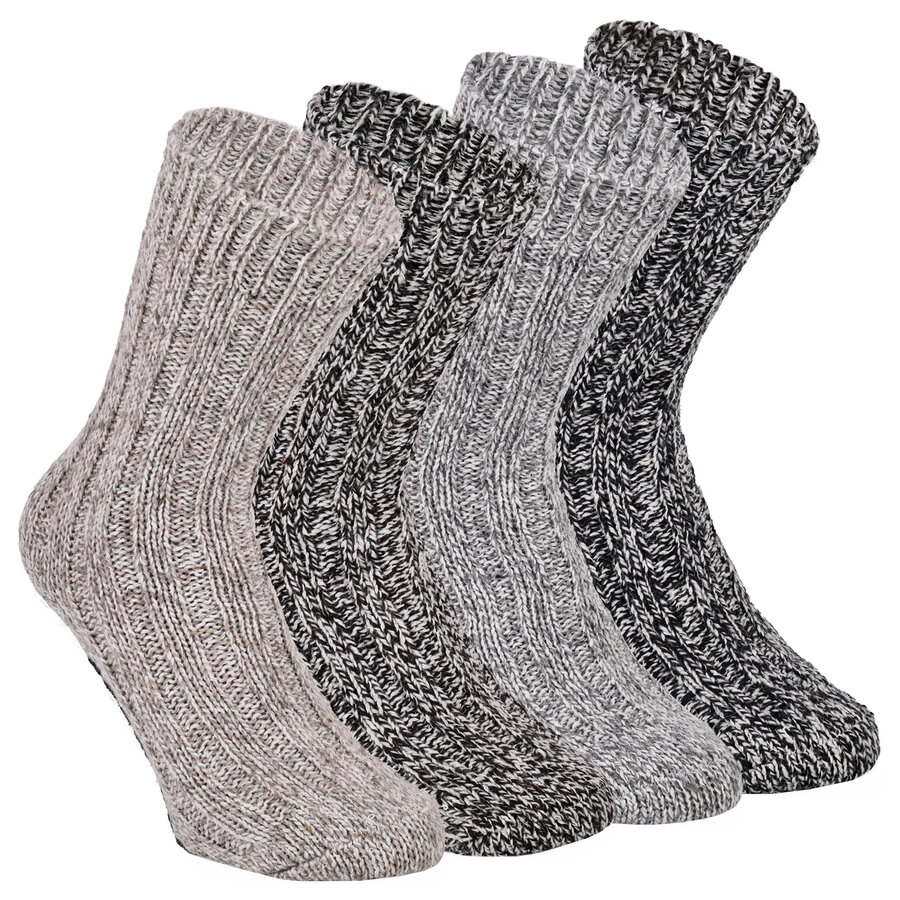 Dicke Norwegersocken Wolle ABS antirutsch - 15