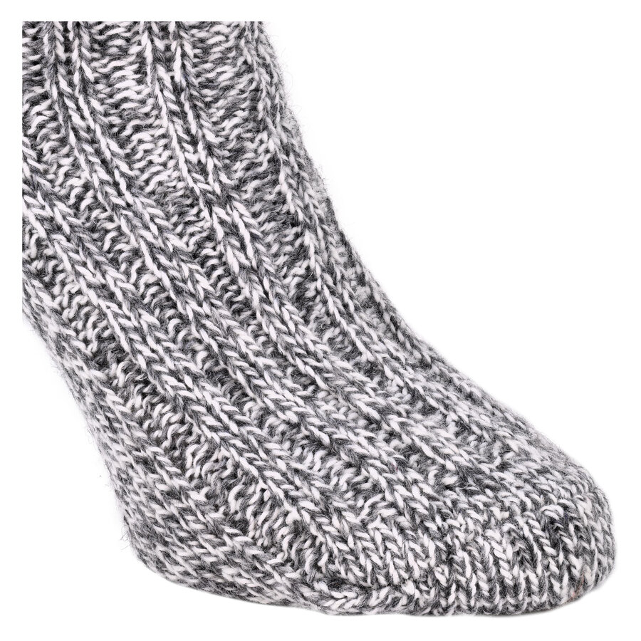 Dicke Norweger Socken Wolle grau-melange - 6