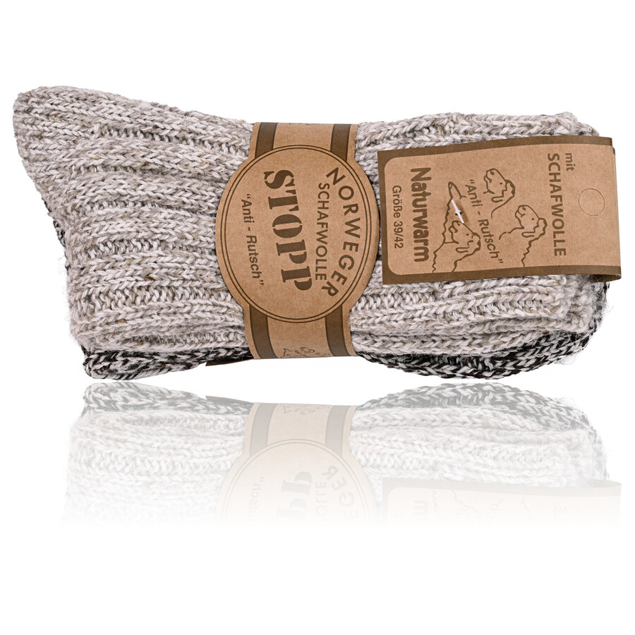 Dicke Norwegersocken Wolle ABS antirutsch - 2