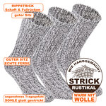 Dicke Norweger Socken Wolle grau-melange - 2