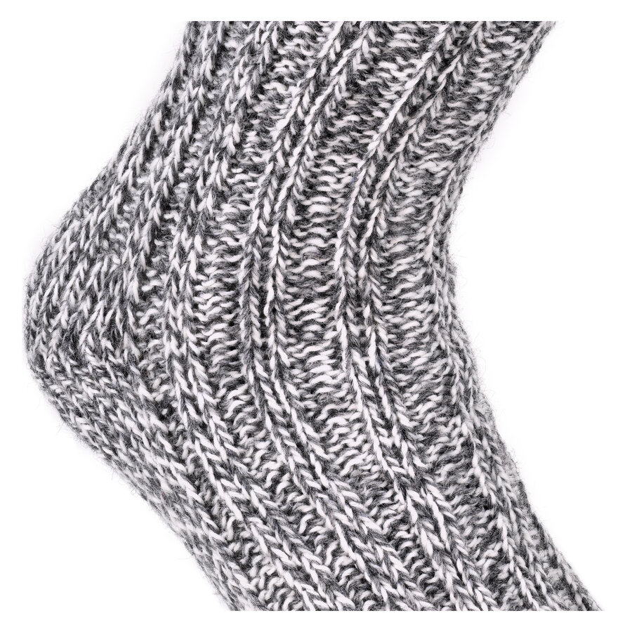 Dicke Norweger Socken Wolle grau-melange - 4