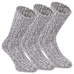 Dicke Norweger Socken Wolle grau-melange - 1