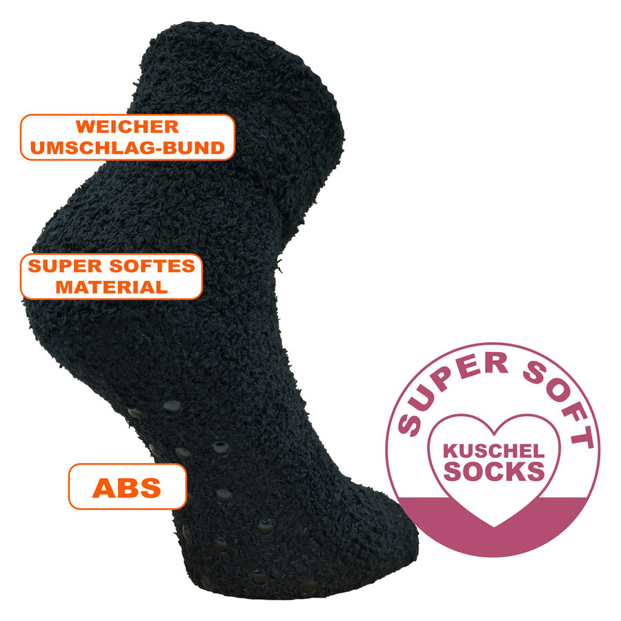 Kuschelsocken mit ABS-Noppen schwarz - 9