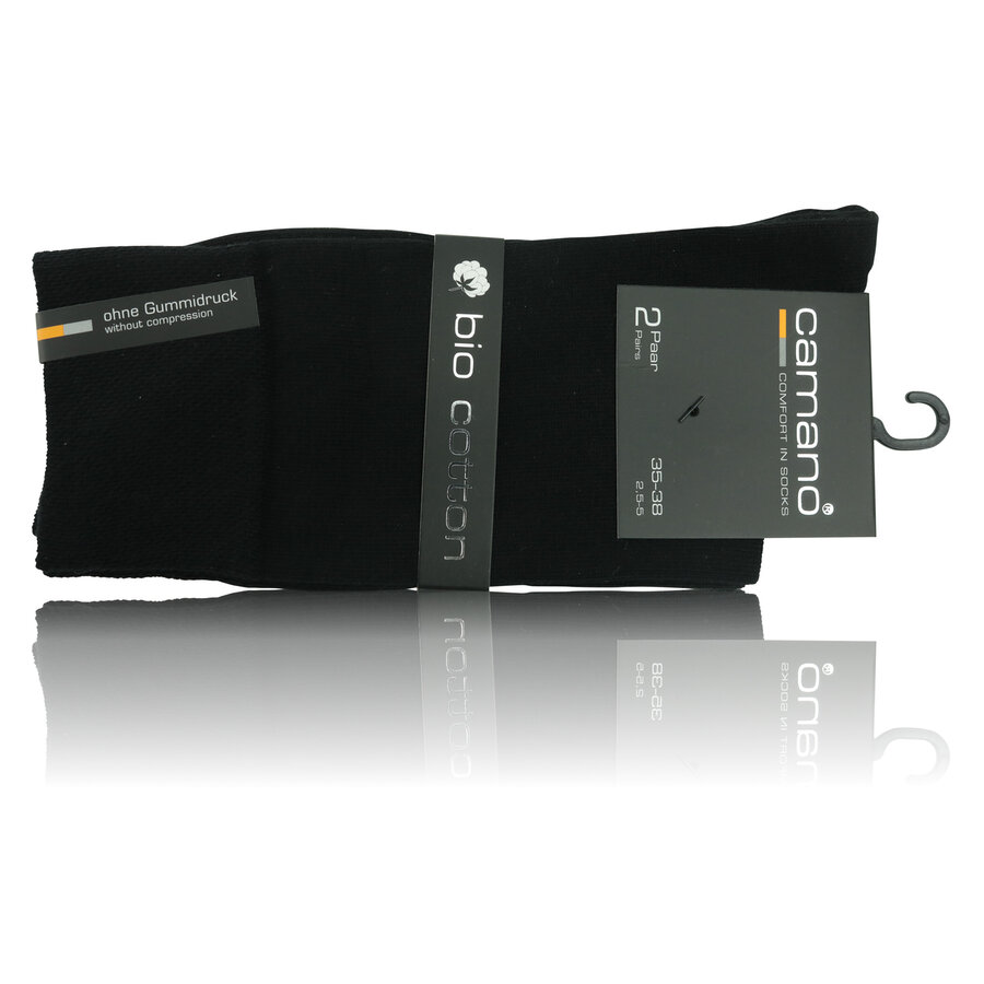 Baumwoll-Socken ohne Gummidruck camano schwarz - 2