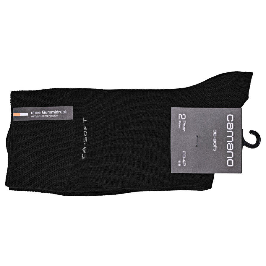 Herrensocken ohne Gummi-Druck camano CA-SOFT schwarz - 2