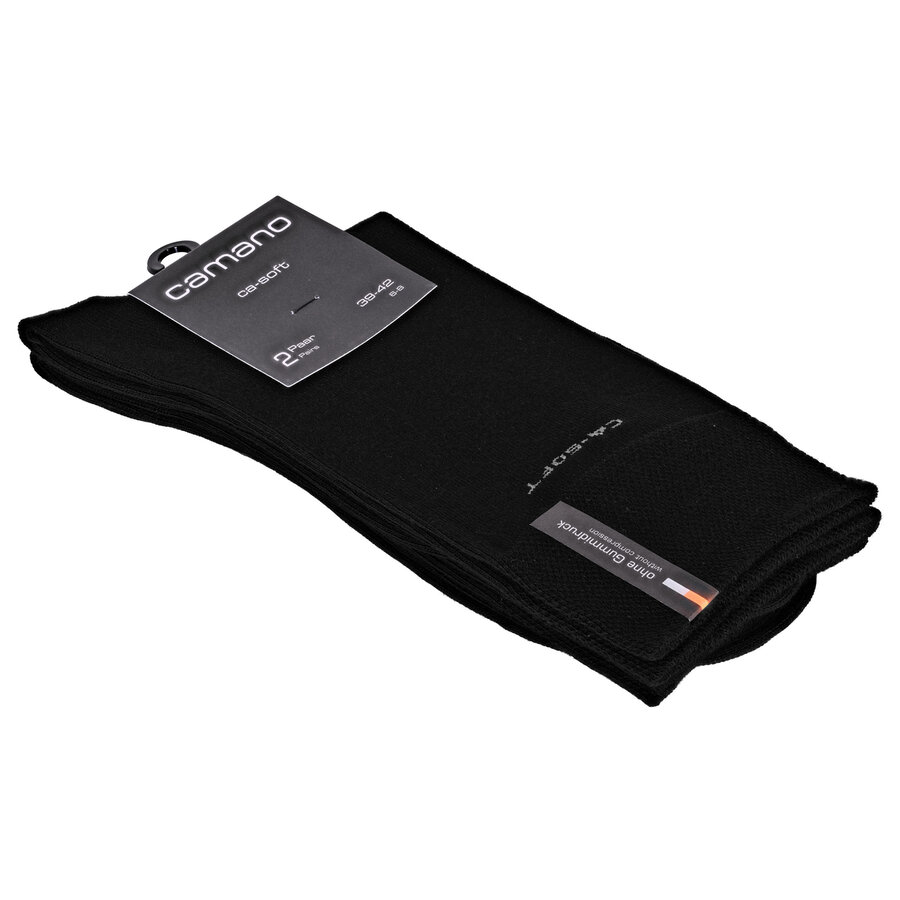 Herrensocken ohne Gummi-Druck camano CA-SOFT schwarz - 7