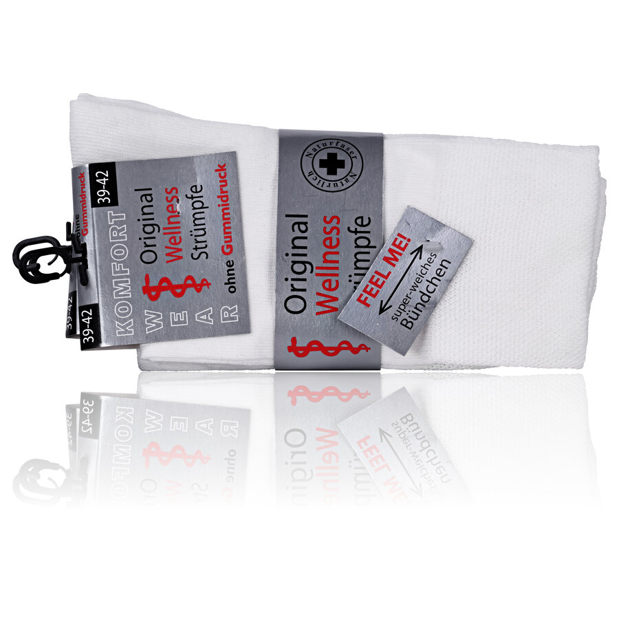 Komfortsocken ohne Gummi-Druck weiß - 2