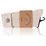 Trachten Umschlag Strümpfe Metall-Edelweiß-Brosche natur-beige - 2