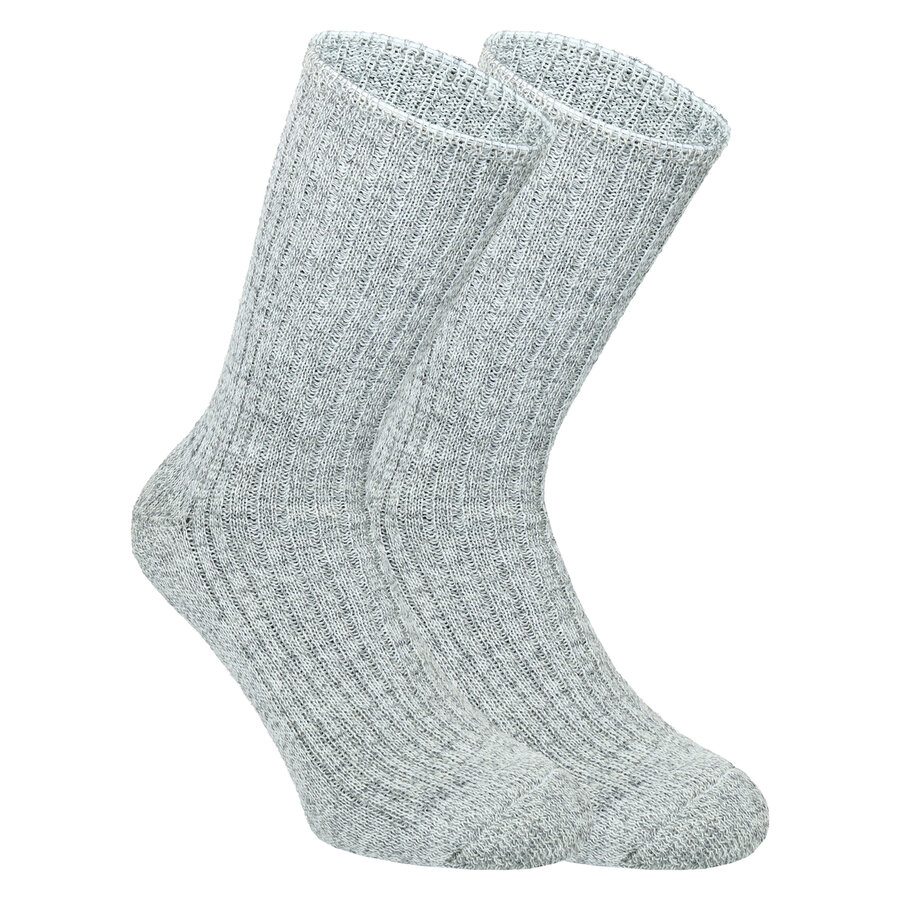 Norweger Socken über 90% Schafwolle grau-melange
