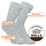Norweger Socken über 90% Schafwolle grau-melange - 2