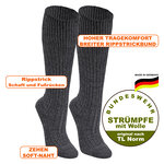 Bundeswehr Kniestrümpfe Merino-Wolle Made in Germany grau - 2