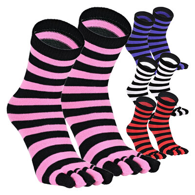 Hygienische Zehensocken uni und mit Ringeln