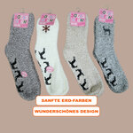 Soft-Kuschelsocken Stickmotiv ABS-Noppen - 35