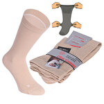 Socken extra breit weit ohne Gummidruck beige - 13