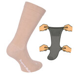 Socken extra breit weit ohne Gummidruck beige - 14