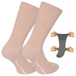 Socken extra breit weit ohne Gummidruck beige - 15