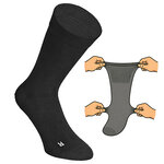 Extra breite weite Socken ohne Gummidruck schwarz - 13