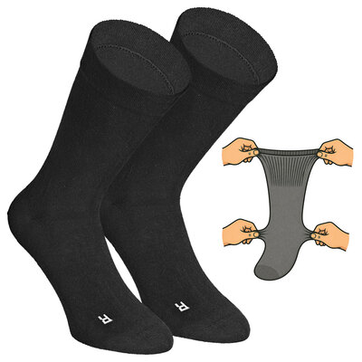 Extra breite weite Socken ohne Gummidruck schwarz