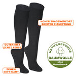 Baumwoll-Kniestrümpfe ohne Gummi-Druck schwarz - 2