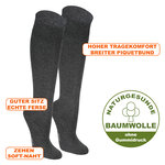 Baumwoll-Kniestrümpfe ohne Gummi-Druck anthrazit - 2