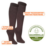 Baumwoll-Kniestrümpfe ohne Gummi-Druck dunkelbraun - 2