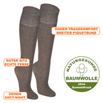 Baumwoll-Kniestrümpfe ohne Gummi-Druck mittelbraun - 2