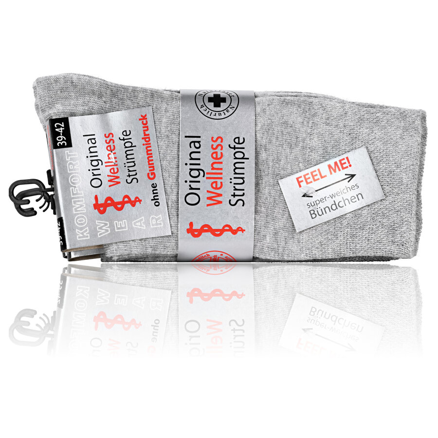 Komfortsocken ohne Gummi-Druck graumelange - 2