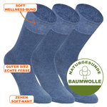Gesundheitssocken ohne Gummi-Druck jeansblaumelange - 2