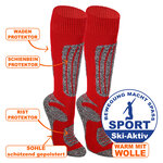 Thermo Ski-Snowboard-Kniestrümpfe mit Wolle rot - 2