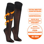 Kompressions-Stütz-Fein-Kniestrümpfe 40 den schwarz - 2