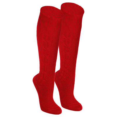 Trachten-Kniestrümpfe Alpen-Style mit Wolle rot