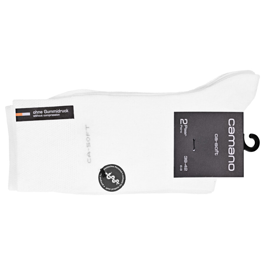 Arztsocken ohne Gummi-Druck camano CA-SOFT weiss - 2