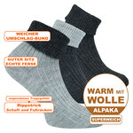 Alpaka-Wolle Umschlagsocken anthrazit-grau - 2