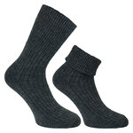 Alpaka-Wolle Umschlagsocken anthrazit-grau - 11