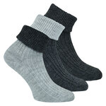 Alpaka-Wolle Umschlagsocken anthrazit-grau - 1