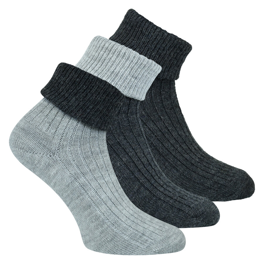 Alpaka-Wolle Umschlagsocken anthrazit-grau