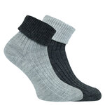 Alpaka-Wolle Umschlagsocken anthrazit-grau - 16