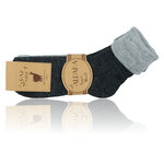 Alpaka-Wolle Umschlagsocken anthrazit-grau - 10