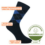 Socken ohne Gummidruck Argyle Karo Muster Camano CA-SOFT marine - 14