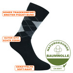 Herrensocken ohne Gummidruck Argyle Karo Muster Camano CA-SOFT grau - 14