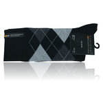 Herrensocken ohne Gummidruck Argyle Karo Muster Camano CA-SOFT grau - 12