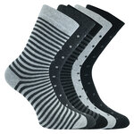 Damen Socken ohne Gummidruck Baumwolle Streifen Punkte modern grey - 1