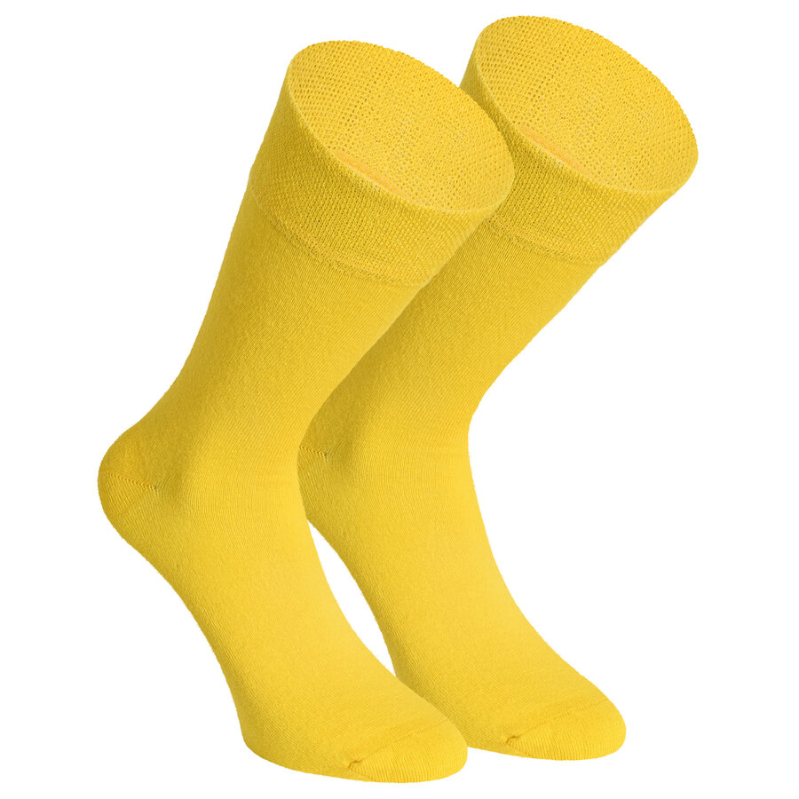 Herrensocken ohne Gummidruck gelb
