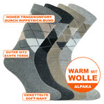 Alpaka Woll-Socken Karo-Design - 30