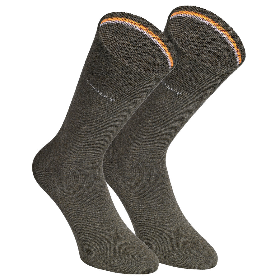 Herrensocken ohne Gummidruck Camano CA Soft oliv-grün melange