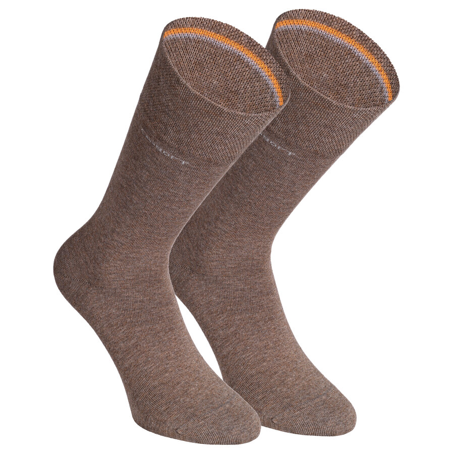 Herrensocken ohne Gummidruck Camano CA Soft caramel-beige melange