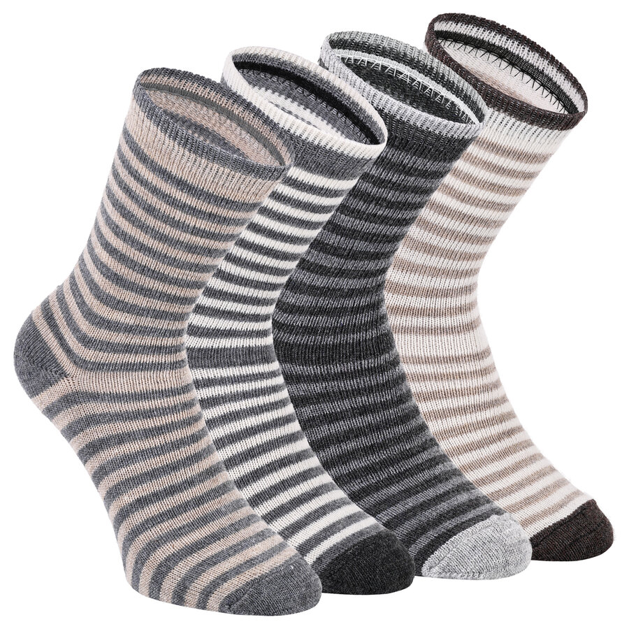Kinder Alpaka Wollsocken Ringel-Look