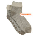 Kurze Kuschelsocken Superflausch ABS Noppen Camano beige - 6